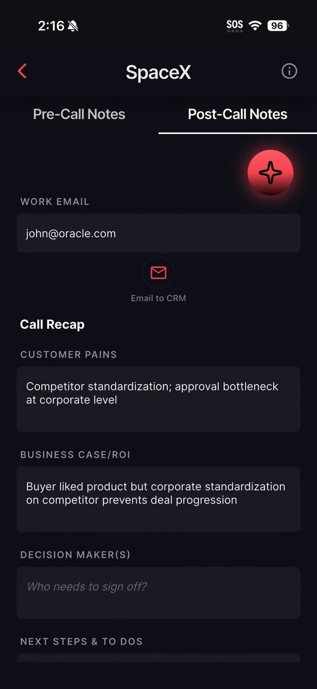 Post-call notes in RepKit feeding the next AI prep